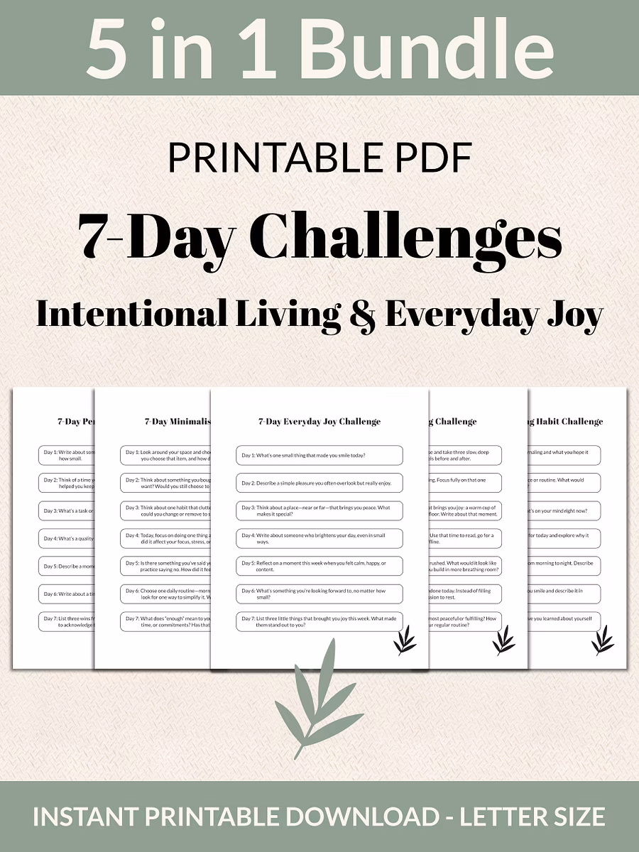 7-day printable pdf challenges