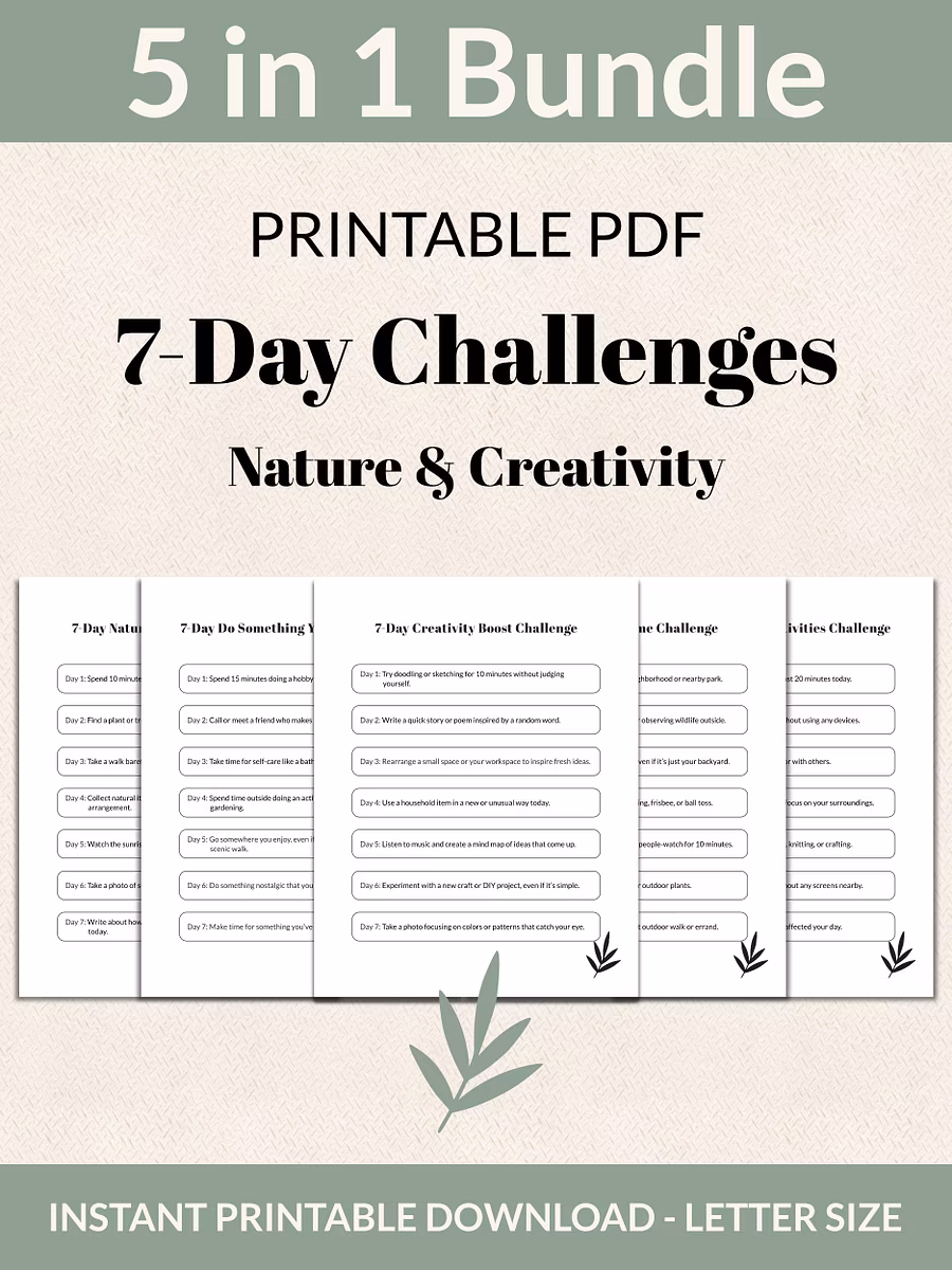 7-day printable pdf challenges