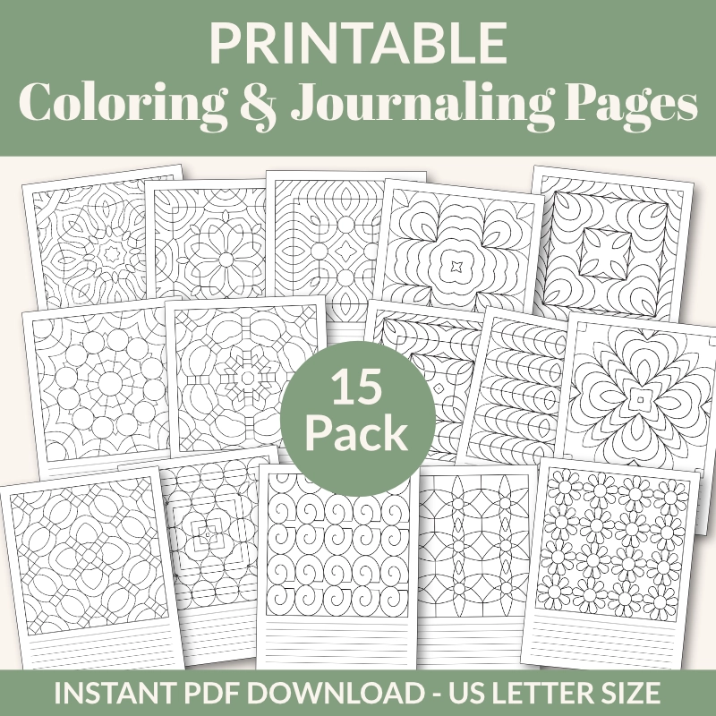 Free coloring and journaling pack