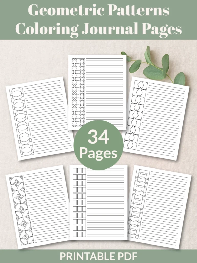 Geometric pattern coloring pages journal