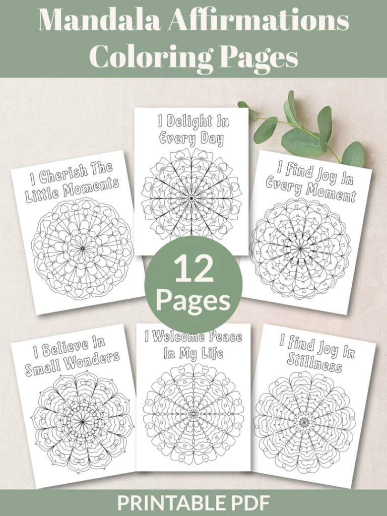 mandalas with affirmations coloring pages