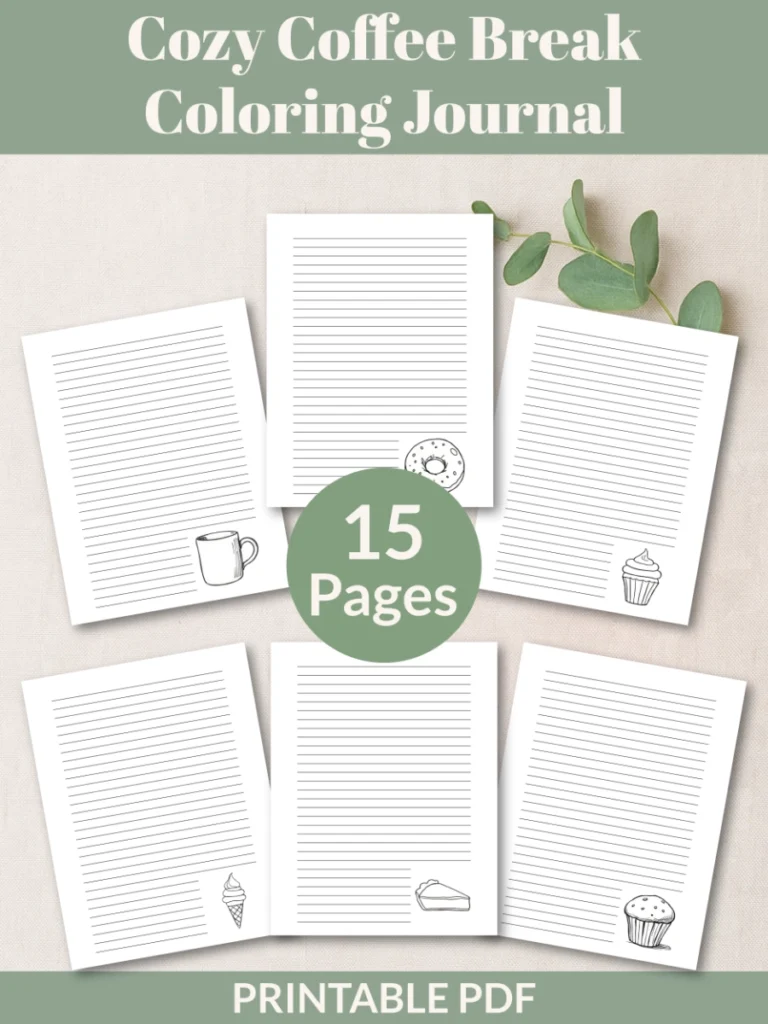 Cozy Coffee Break coloring pages journal